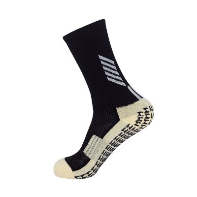 Unisex skridsikker fodbold skridsikre sportsstrømper fodbold atletisk sport afslappet skridsikker voksne medium korte sokker: Sort