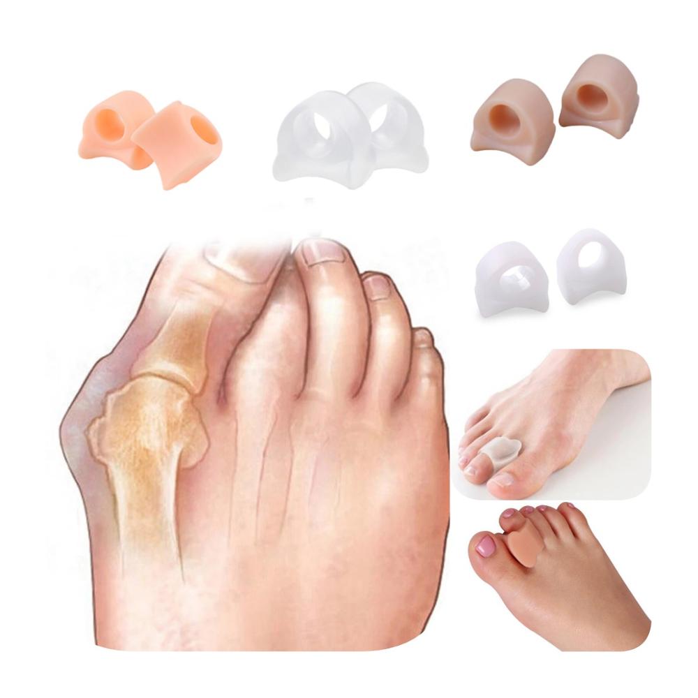 4 stk= 2 par silikone pedicure værktøj hallux valgus korrektur separator glattejern gel tå separator separador fodpleje