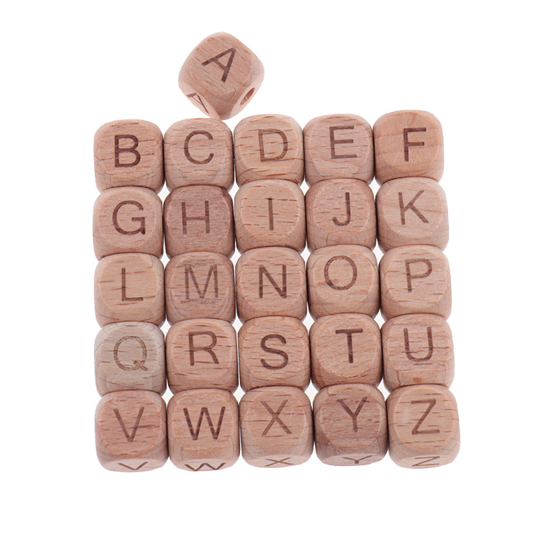 100 Stuks Engels Beuken Hout Letters Kralen 12Mm Alfabet Kraal Voor Sieraden Maken Diy Armbanden Ketting Sieraden Accessoires