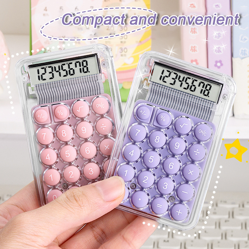 Calculadora silenciosa bonita, versión Mini, calculadora portátil pequeña auxiliar de aprendizaje, suministros para el regreso a la escuela, estudiantes/finanzas