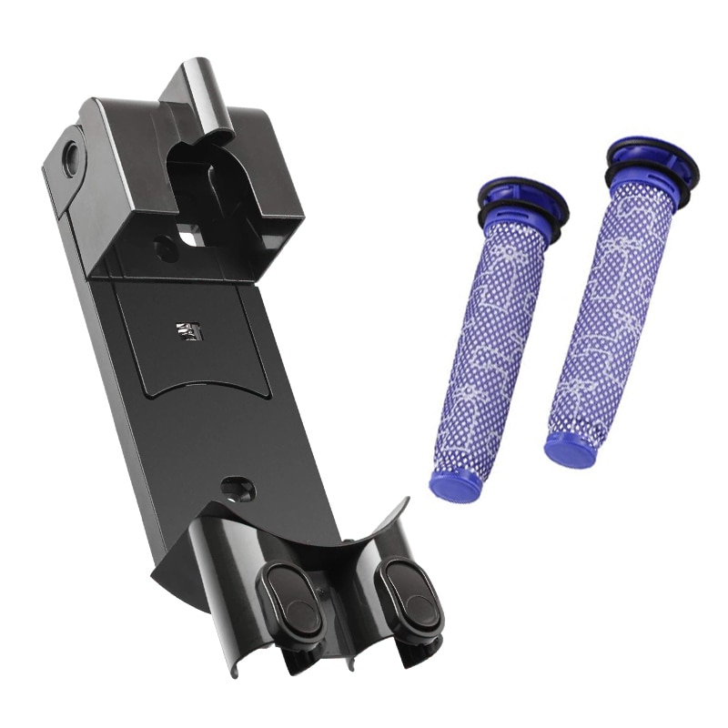 Replacement Docking Station Part Kit -Wall Mount Bracket 2 Pre Filters Parts Compatible for Dyson V6 DC34 DC35 DC58 DC59