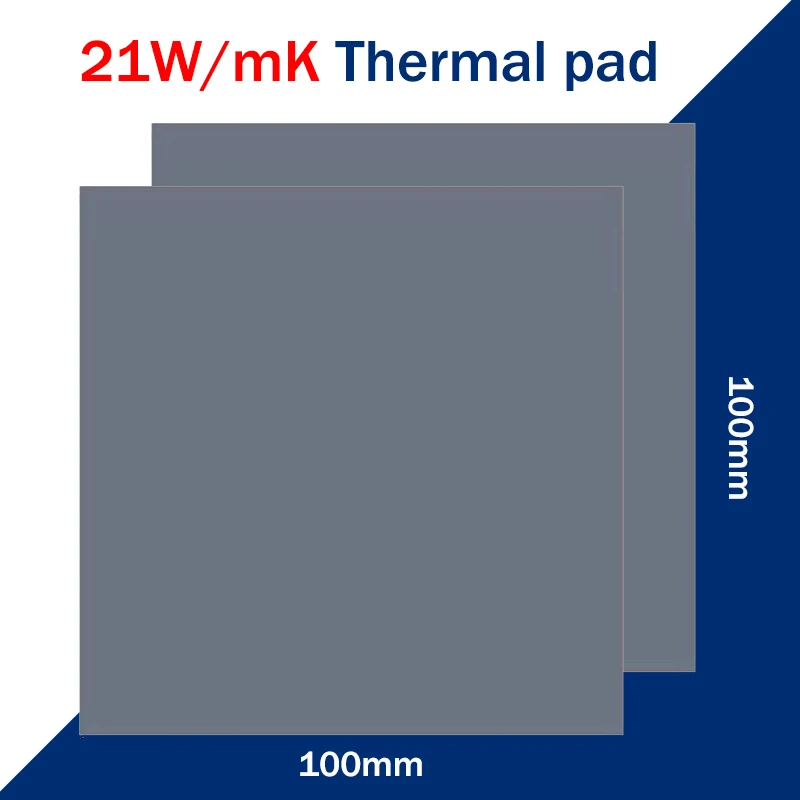 21W/MK GPU CPU almohadilla térmica disipador de calor almohadilla de silicona conductora de refrigeración 80x4 0/100x100mm almohadilla térmica de aislamiento térmico