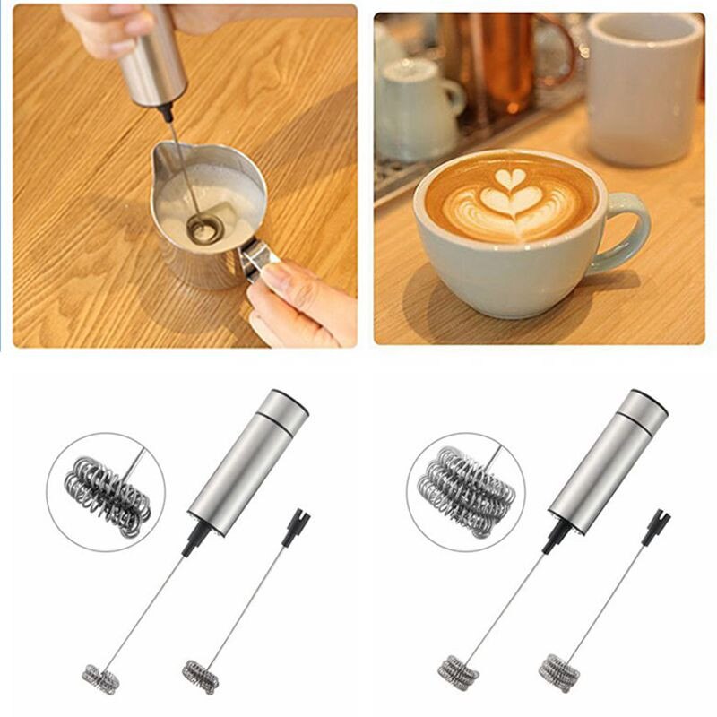 Elektrische Handheld Melkopschuimer Foamer Dubbele Lente Triple Lente Garde Hoofd Roerwerk Blender Mixer Stirrer Koffie Maker Tool