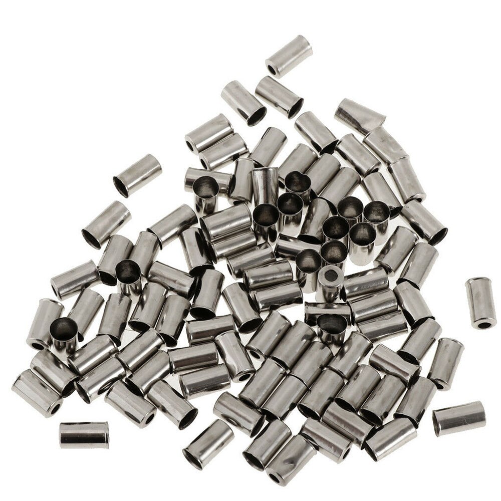 100pcs Metal Brake Cable Housing Ferrule End Crimp Part Silver Metal Bike Brake Cable Caps