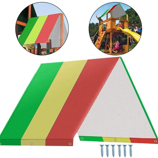 Balançoire extérieure parasol enfants bâche simple installation parasol aire de jeux toit abri de pluie neige et imperméable: 5