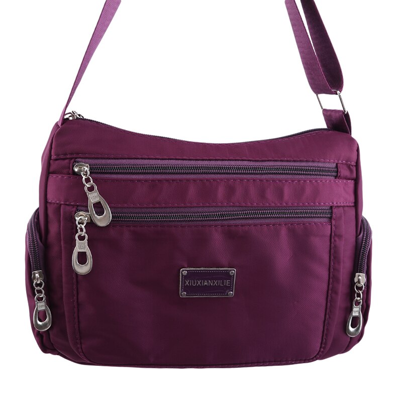 Bolso cruzado impermeable de gran capacidad para mujer, bandolera de hombro de Color sólido, bolso de viaje