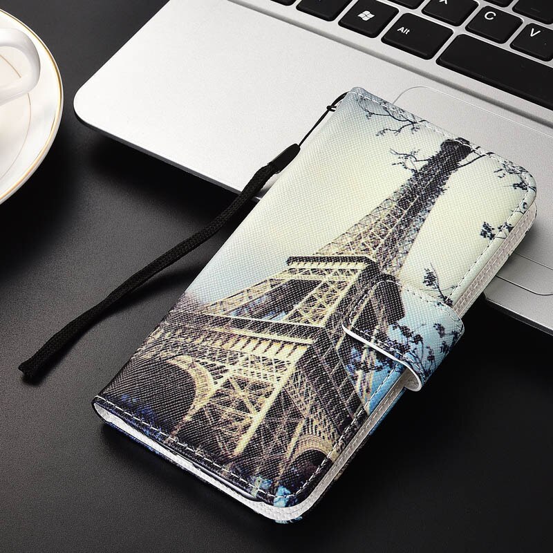 Coque For On Huawei Y9 FLA-LX1 FLA-LX2 FLA-LX3 Wallet Stand Flip Case For Huawei Y9 Cute Capai Y9 Phone Cover: tower