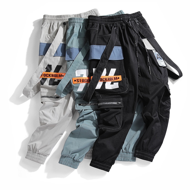 Sommar casual män cargo byxor tryck löst harem joggingbyxor sport stor storlek herrkläder hip-hop byxor män