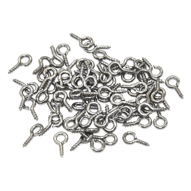 200pcs Small Tiny Mini Eye Pins Eyepins Hooks Eyelets Screw Threaded 9 Colors Clasps Hook For DIY Jewelry Making Findings
