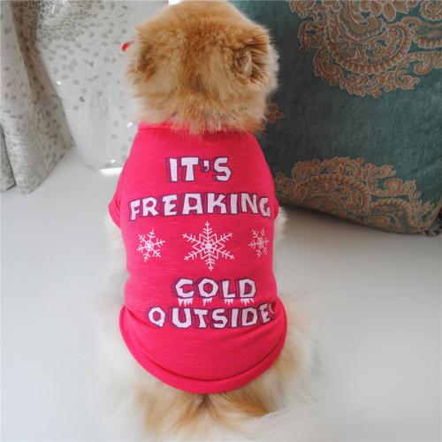 Hond Kleren Kleine Honden XS-L Chihuahua Kleding Kleding Huisdier Vest Puppy Hond Jas Prinses Gedrukt Katoenen T-shirt Huisdieren Kleding: S Snowflake