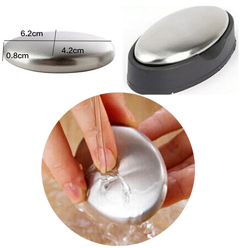 Jabón de acero inoxidable, forma ovalada, desodoriza el olor de las manos, elimina el olor mágico, barra de cocina