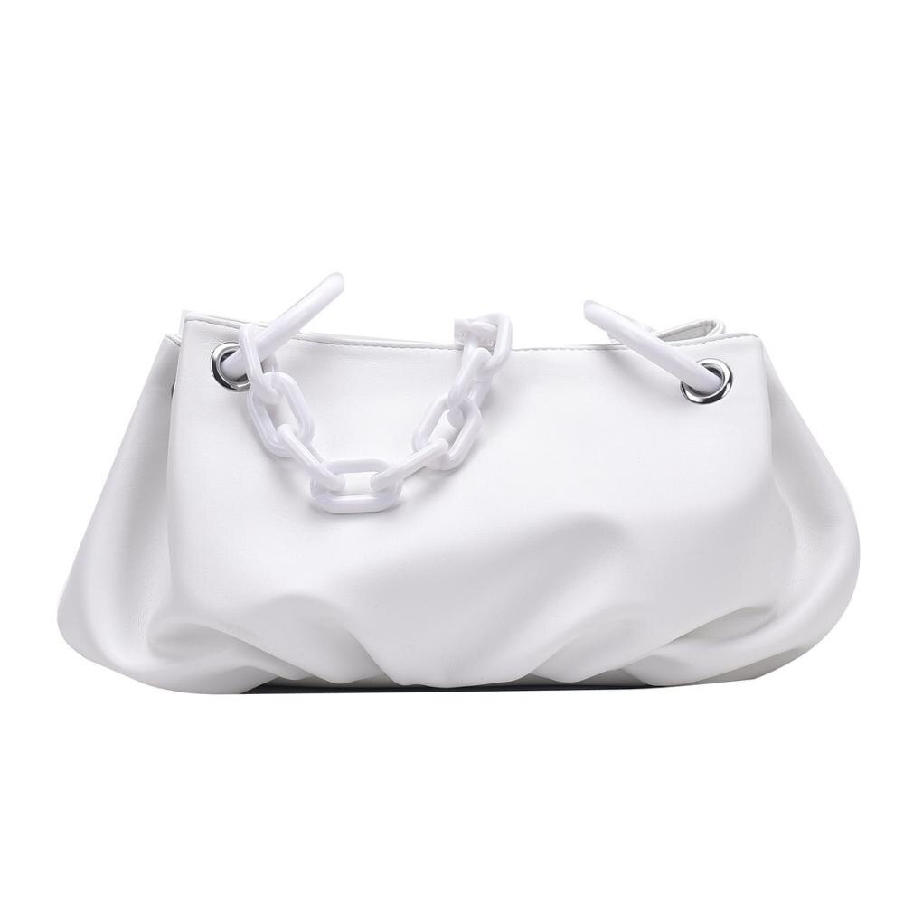 Bolso de hombro de verano para mujer, bolso sencillo de Color liso, bolso de mujer de de , bolso de citas para mujer joven, bolso de diario azul: Blanco