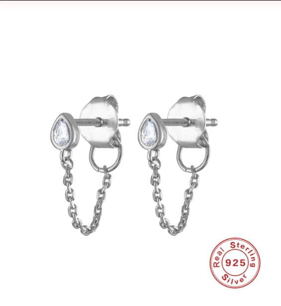 Pendientes de tuerca de Plata de Ley 925, pendientes de tuerca con borla para mujer, de boda, Plata de ley, joyería fina A30: 12