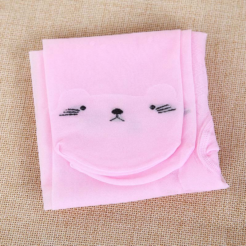 Crianças meias bonito do gato da menina collants para meninas crianças meias do bebê dos desenhos animados fino apertado verão malha do bebê da menina meia: Pink Tights / 1 to 3 year