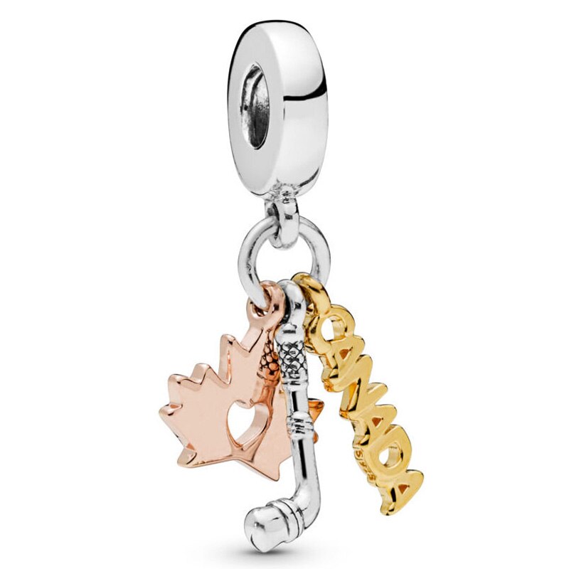Pandora York podkreśla potrójny Monogram pióro duchowość wisiorek koraliki 925 srebro Charms Fit bransoletka DIY biżuteria: P-D-2605