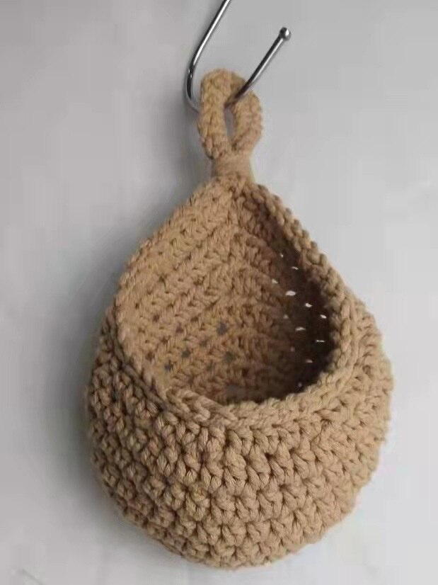 Cesta de mimbre para colgar en la pared, bolsa tejida para vegetales, frutas, mesa de cocina, cesta de almacenamiento, maceta de flores, estante seco