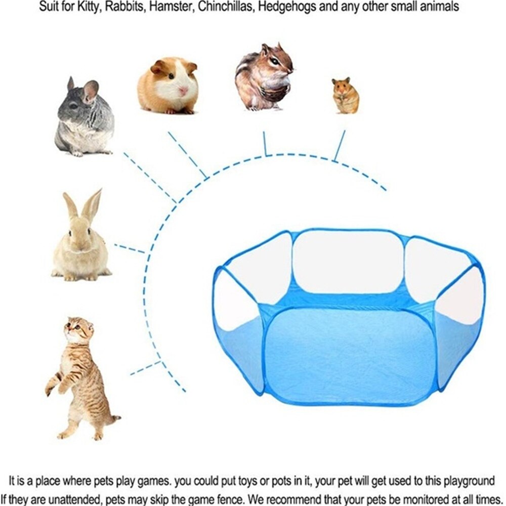 Portable Pet Playpen Pop Open Indoor / Outdoor Small Animal Cage Game Playground Fence for Hamster Chinchillas And Guinea- Pigs