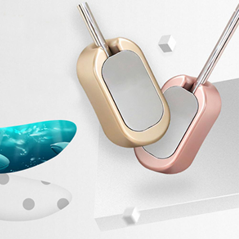 Brosse de toilette de ménage fixée au mur sans clou Durable a placé la brosse de toilette de brosse de toilette d'acier inoxydable de maison d'hôtel avec le support