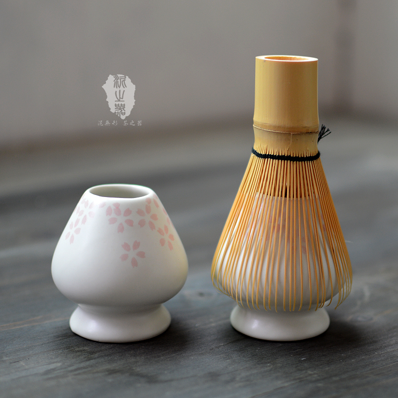 Keramisk matcha grøn te pisker holder sæt japansk stat chasen te børste base sæde japan natur matcha ceremoni artikler