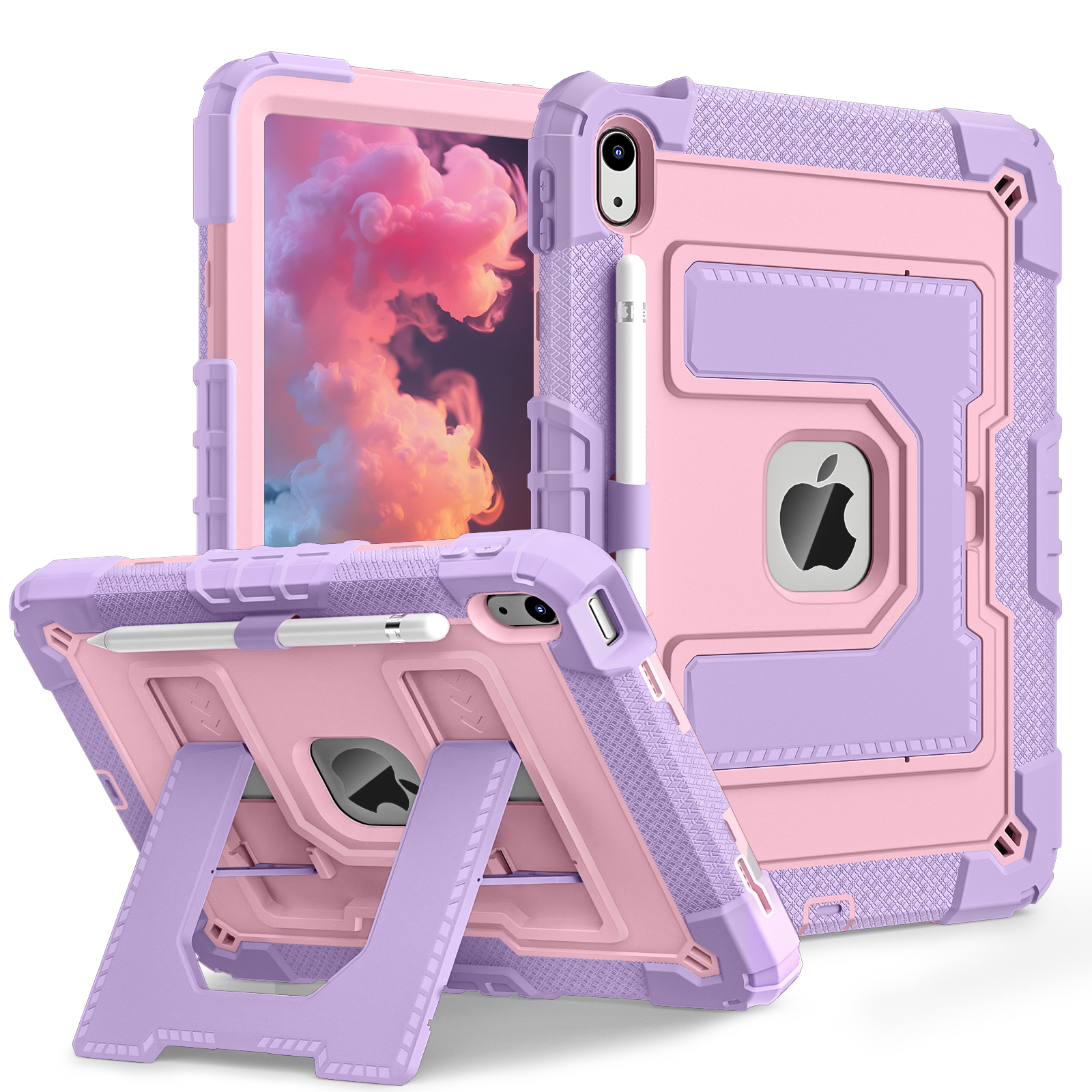 Funda para tableta para IPad A16 11th 2025 10th Gen Air 4 5 10,9 Pro 11 pulgadas Mini 6 7 niños soporte cordón a prueba de golpes protege cubierta resistente: 12,4 / Naranja