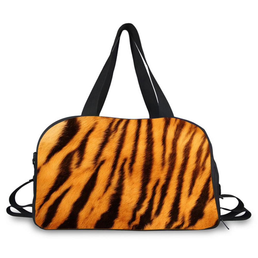 Bolso de lona con estampado de cebra y tigre para mujer, bolsa de lona con estampado de leopardo, de Rayas, para viajes, para baile de fin de semana: 011