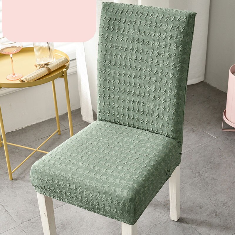 Super Thick Cotton Spandex Dining Chair Cover Stretch Universal High Back Chair Covers Machine Washable Chair Cover With Back: Green