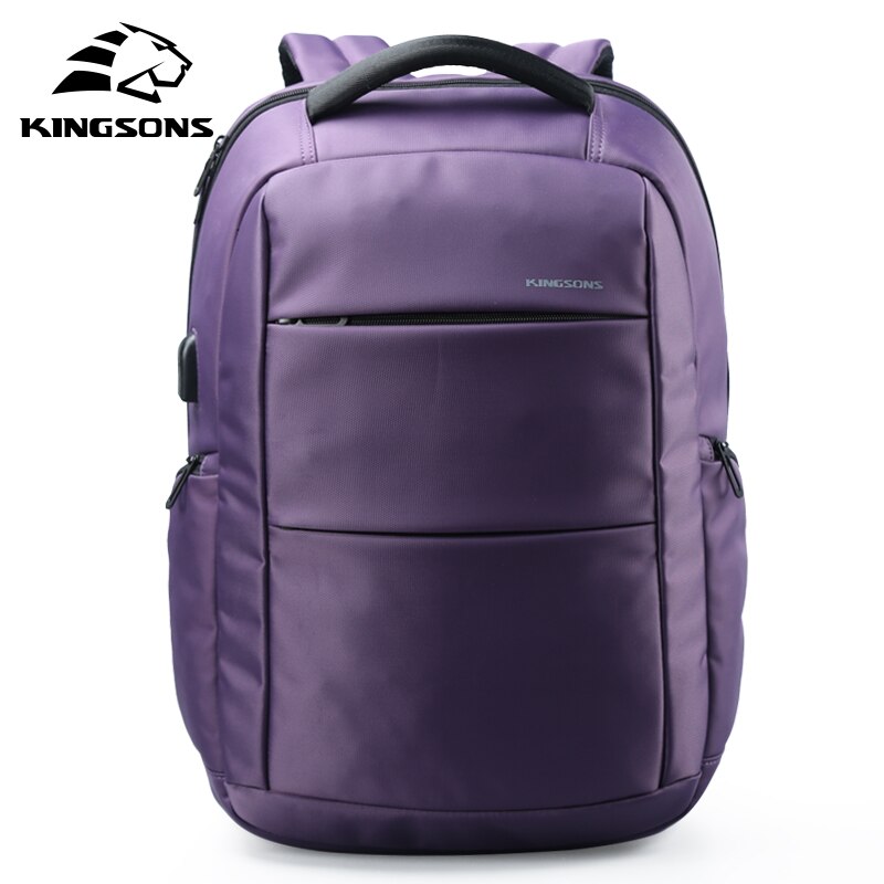 Kingsons kvinders rygsækfunktion 15.6 tommer bærbare rygsække rejsetaske forretningsfritid taske bogtaske skoletaske luksus: Lilla