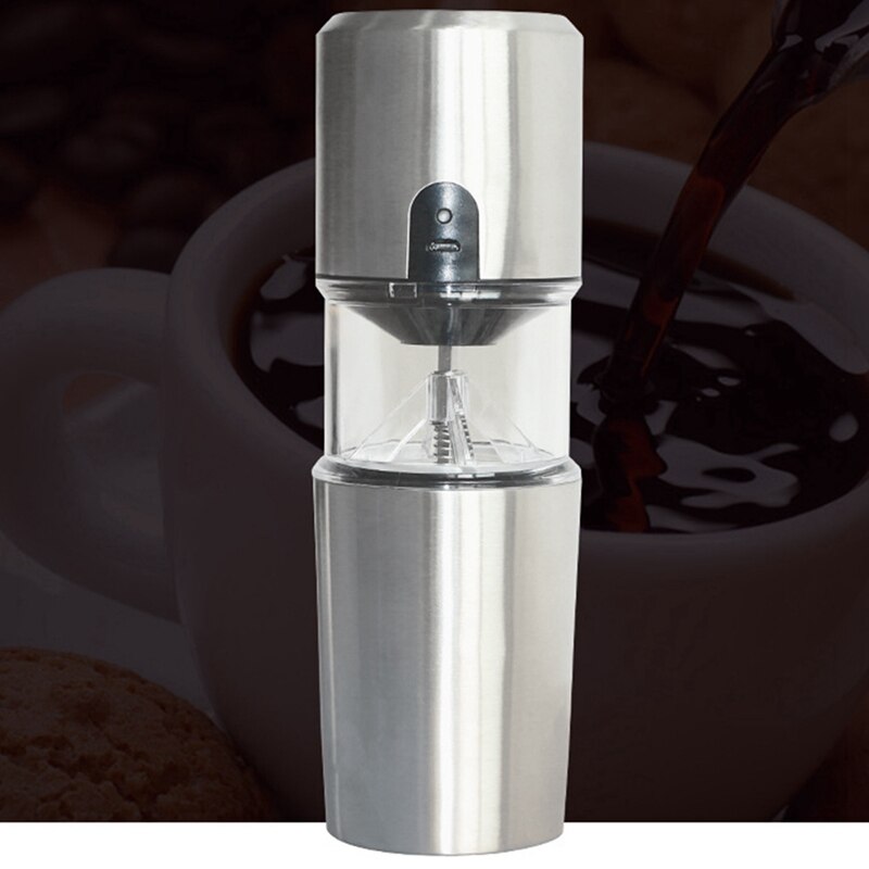 USB Rechargeable Coffee Grinder Touch Home Grain Grinder Portable Electric Coffee Machine Stainless Steel Coffee Grinder