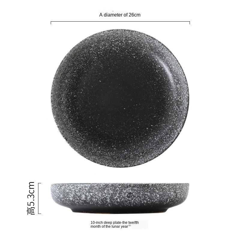 Japanese Style Ceramic Deep Dishes Household 8/10 Inch Salad Dish Dinner Plate Kitchen tableware Soup Bowl Serving Plates ZH655: color8