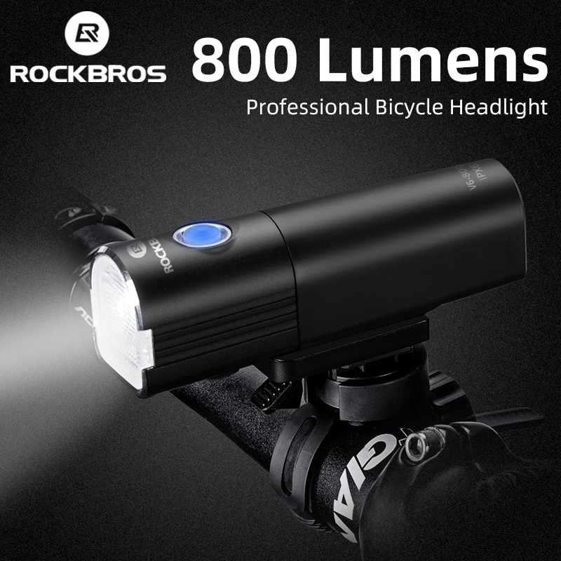 Rockbros Bike Licht Regendicht Fiets Voorlamp Usb Opladen Koplamp 800 Lumen Meerdere Modi Zaklamp Fietsen Accessoires