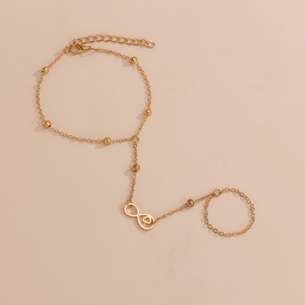 Pulsera con símbolo infinito de creatividad minimalista para mujer, cadena de dedo, de joyería, accesorios de ropa, número 8