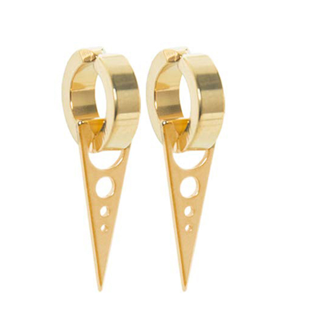 Pendientes colgantes en forma de triángulo para hombre y mujer, aretes de acero inoxidable, Piercing, joyería gótica, 2 unidades: Vino tinto