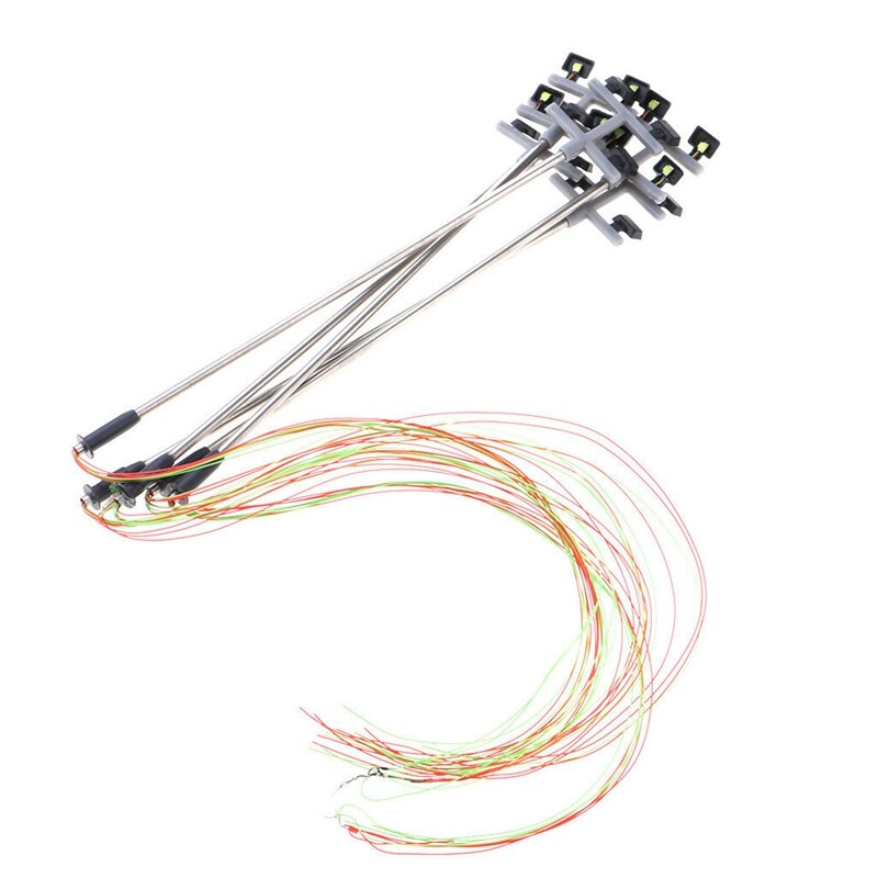 Mini farola Led de paisaje, 5 piezas, escala 1:100 Ho, 4 luces de calle, 1 piezas, 3 colores, señales de tráfico, modelo a escala 6 Led