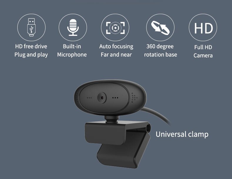 Volledige 1080P Hd Autofocus Webcam Ingebouwde Microfoon High-End Video Camera Voor Pc Laptop