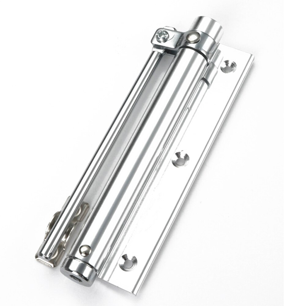 Cierre automático de puerta ajustable, resorte de seguridad, bisagra de cierre automático, fácil de rebote, sin ranuras, punzonadora: Plata