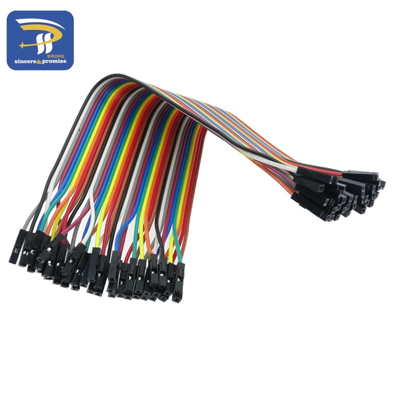 40 stücke in Reihe Dupont Kabel 20cm 2,54mm 1Stift 1 p-1 p Buchse auf Buchse Jumper draht für Arduino Steckbrett
