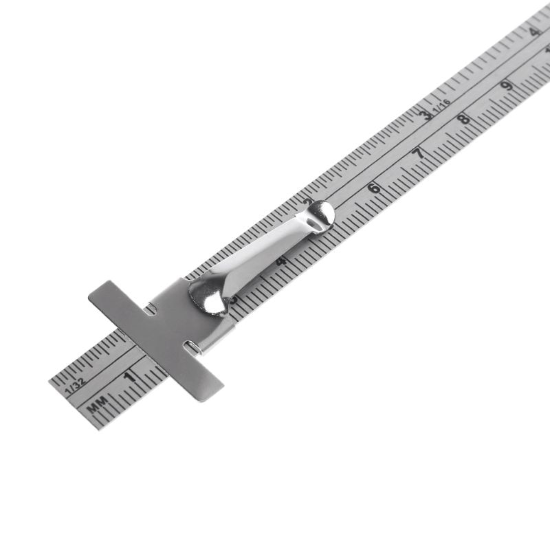 6" Stainless Steel Pocket Rule Handy Ruler with inch 1/32" mm/metric Graduations Measurement Analysis Instruments