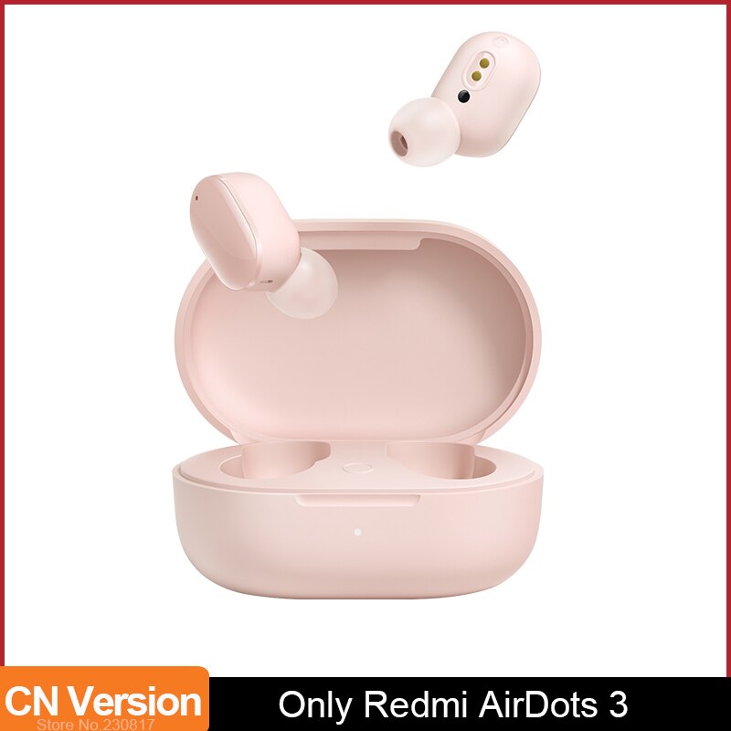 Xiaomi Redmi AirDots 3 Wireless Earphones Bluetooth 5.2 aptX Adaptive Stereo Bass With Mic Handsfree TWS Earbuds: Pink