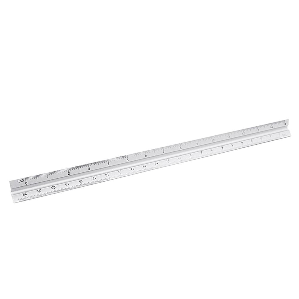 Multiple Specifications Triangular Scale Ruler 30cm Aluminium Alloy For Graphics Triangular Measuring Ruler