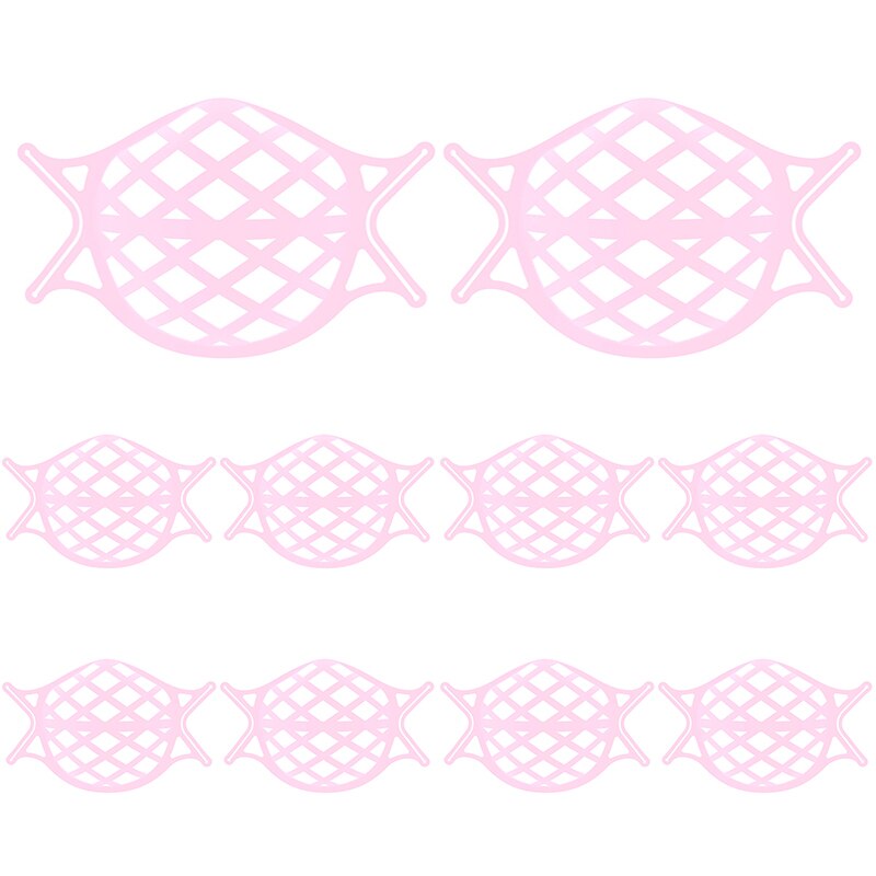 Soporte para mascarilla 3D, soporte transpirable de silicona, PE, protección Facial, herramienta de maquillaje, no se caída y no se desliza, 10 Uds.: 07 10pcs
