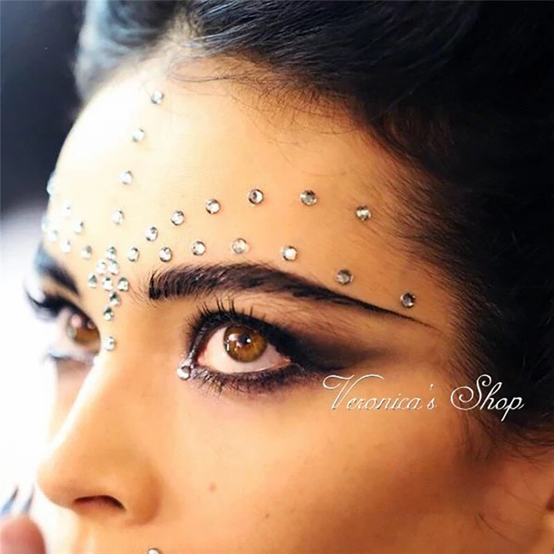 Tatuaje de diamante para mujer, delineador de ojos, sombra de ojos, pegatina facial, joya, maquillaje de ojos de cristal