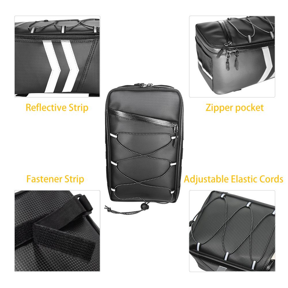 Bicycle Trunk Bags Rack Rear Carrier Bag Set With Rain Cover Insulated Pu Leather Waterproof Storage Luggage Pouch for Journey