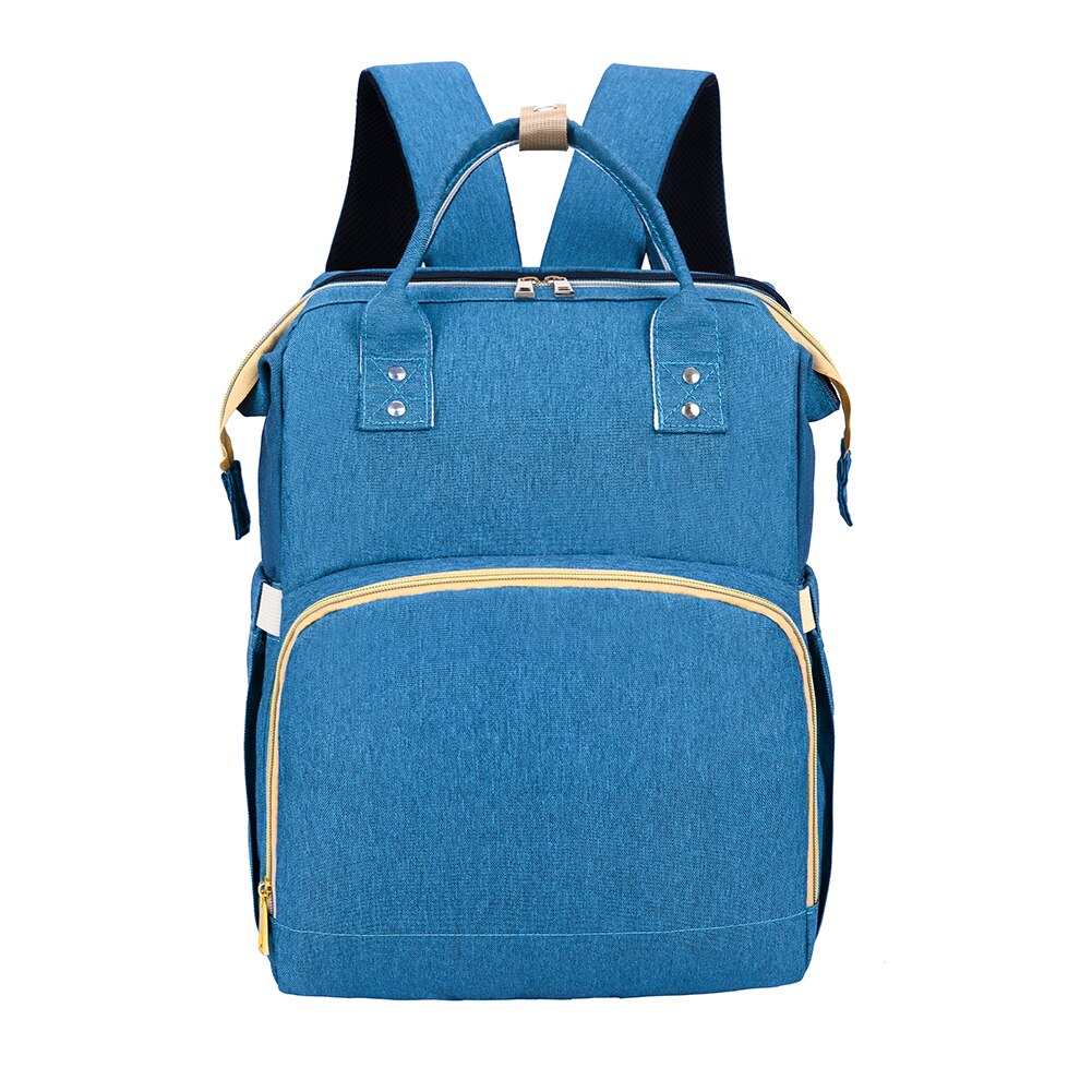 Kinderwagen Rucksack Mutter Falten Krippe Taschen Tragbare Mutterschaft Windel Pack: Blau