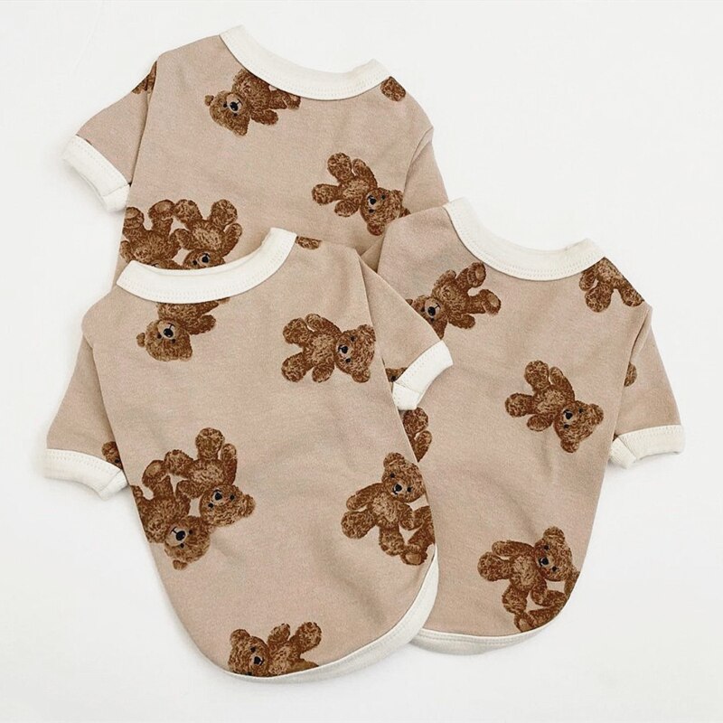 Vêtements d'été fins pour animaux de compagnie, imprimé ours en peluche, VIP Bichon, Hiromi Yorkshire Schnauzer, chien, petit chien, chat
