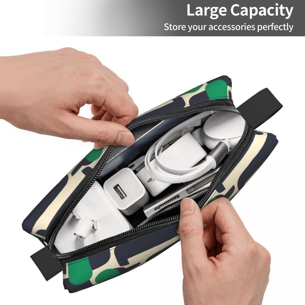Custom Cute Print Green Dog Show Travel Toiletry Bag Orla Kiely Cosmetic Makeup Organizer Beauty Storage Bags Dopp Kit Case Box