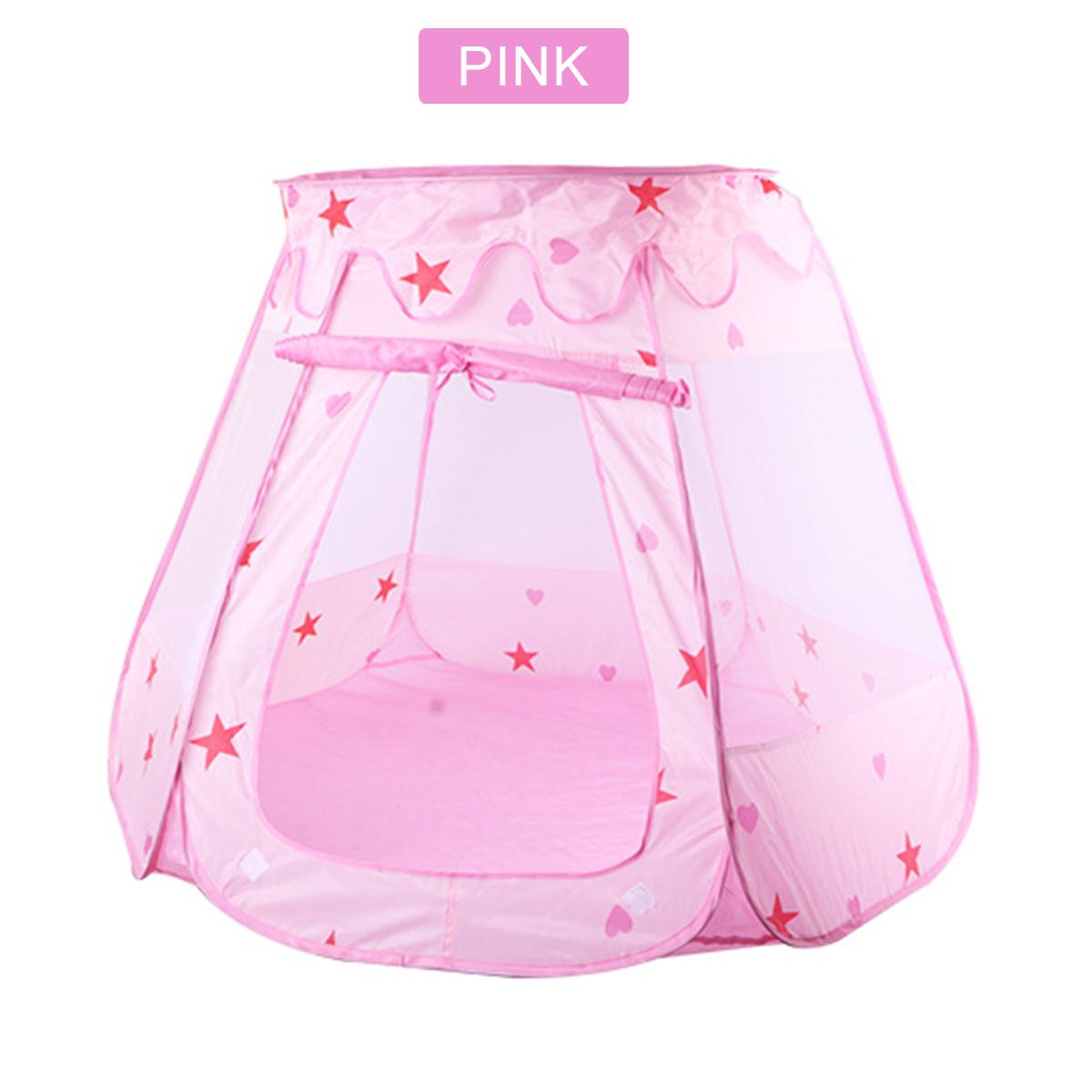 Kids Tent Pink Blue Kids Play House Children Tente Enfant Portable Baby Plays House Children Tent Kids Flowers Little House: Pink