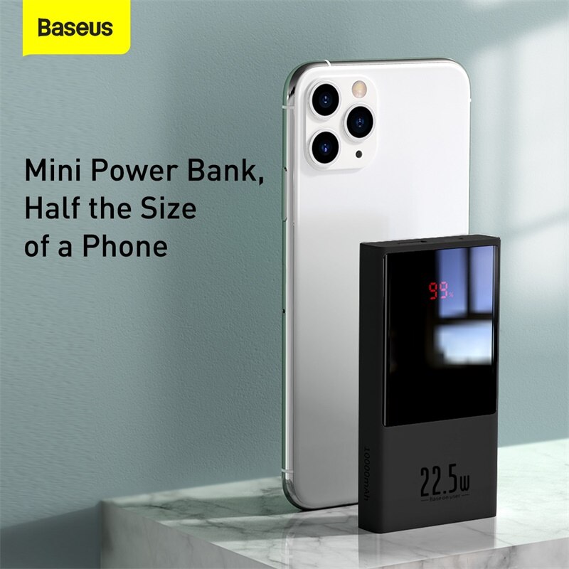 Baseus 10000/20000Mah Mini Power Bank 22.5W Quick Opladen Externe Batterij Oplader Digitale Display Pd Qc Snelle lading Power Bank