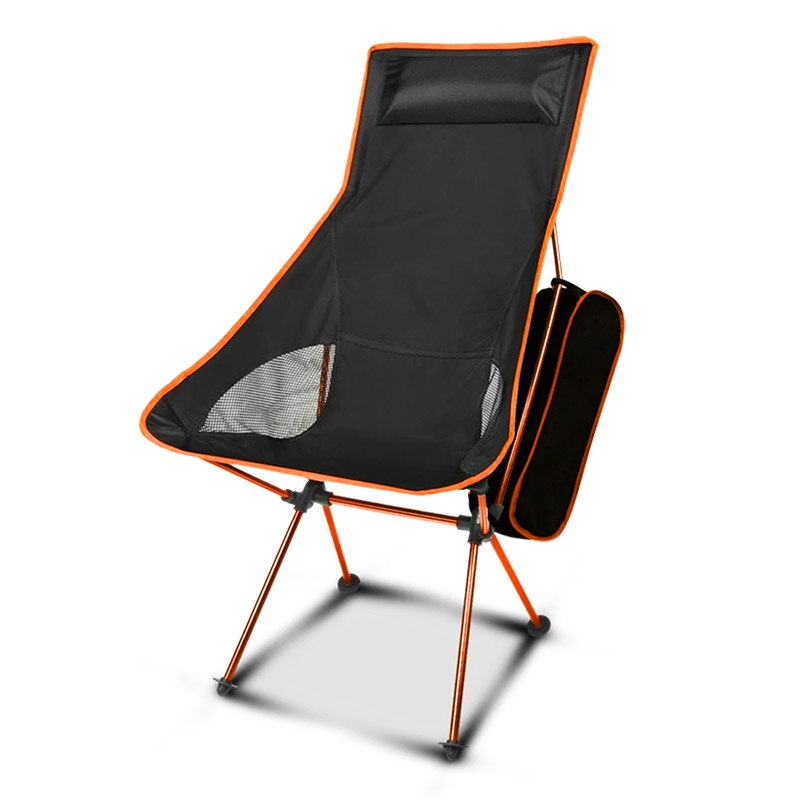 Camping moon stol foldbar bærbar udendørs møbler til travle bbq strand picnic vandreture fiskeri max belastning 150kg fiskestol: Orange