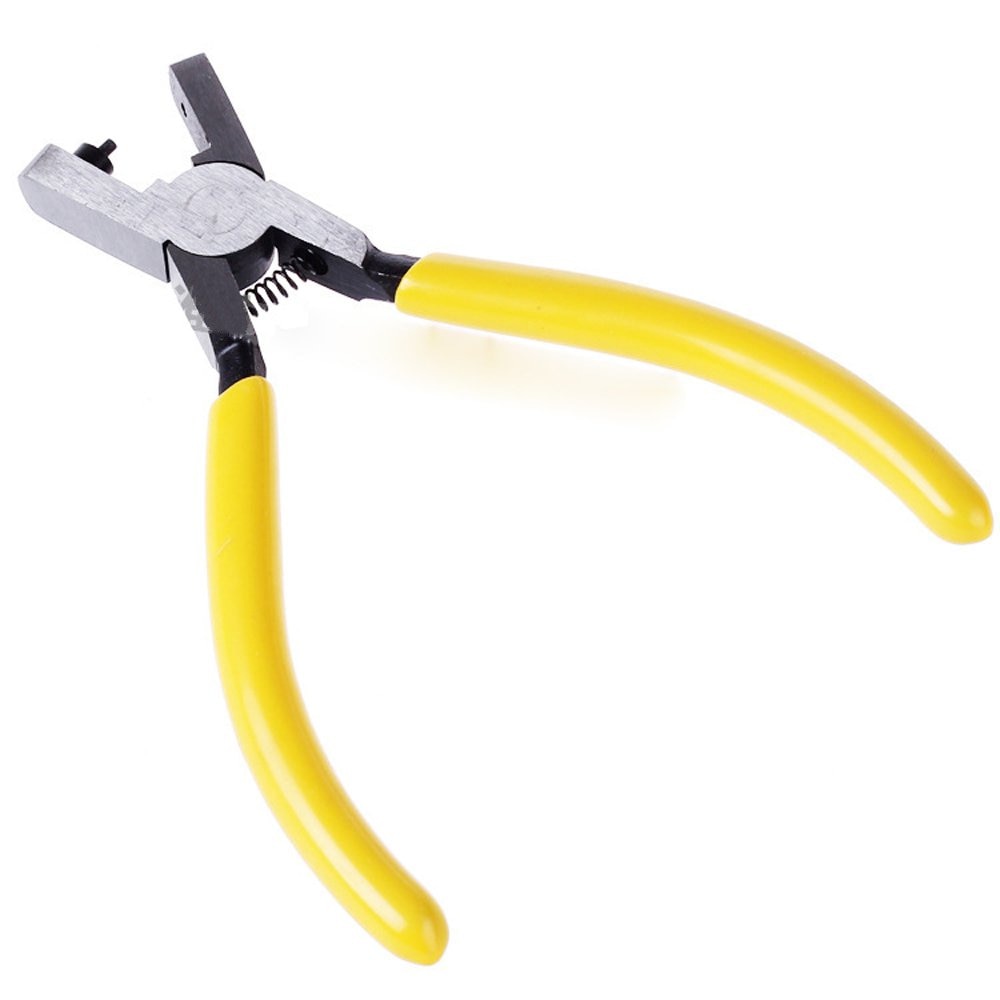 Universele Hand Leather Strap Watch Band Belt Perforator Geel Kleine Perforator Tang Gereedschap Met 2.0 Mm (Ronde gat)