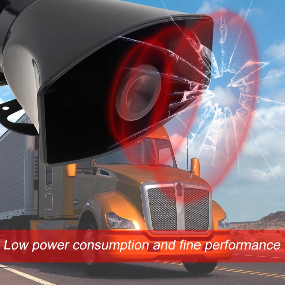 12V 120-150dB Car Siren Horn Sound 5 Tone Alarm Electric Horn Speaker System Megaphone Loud Speaker Fit for Car Train Boat Ship